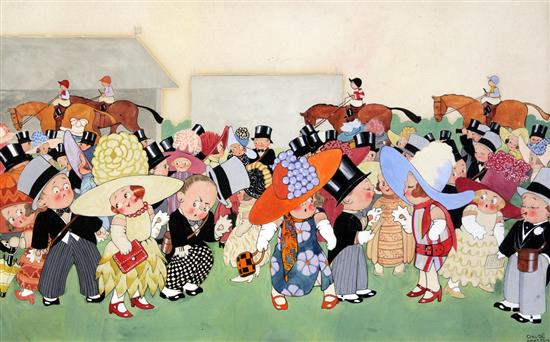 Chloe Preston (1887-1969) The large hats are very striking, 11.25 x 18in.